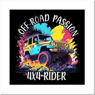 Off-Road Passion rider vintage retro design. Posters and Art